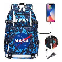Nasa Fashion Printed Usb Student Backpack For Leisure Travel Backpack