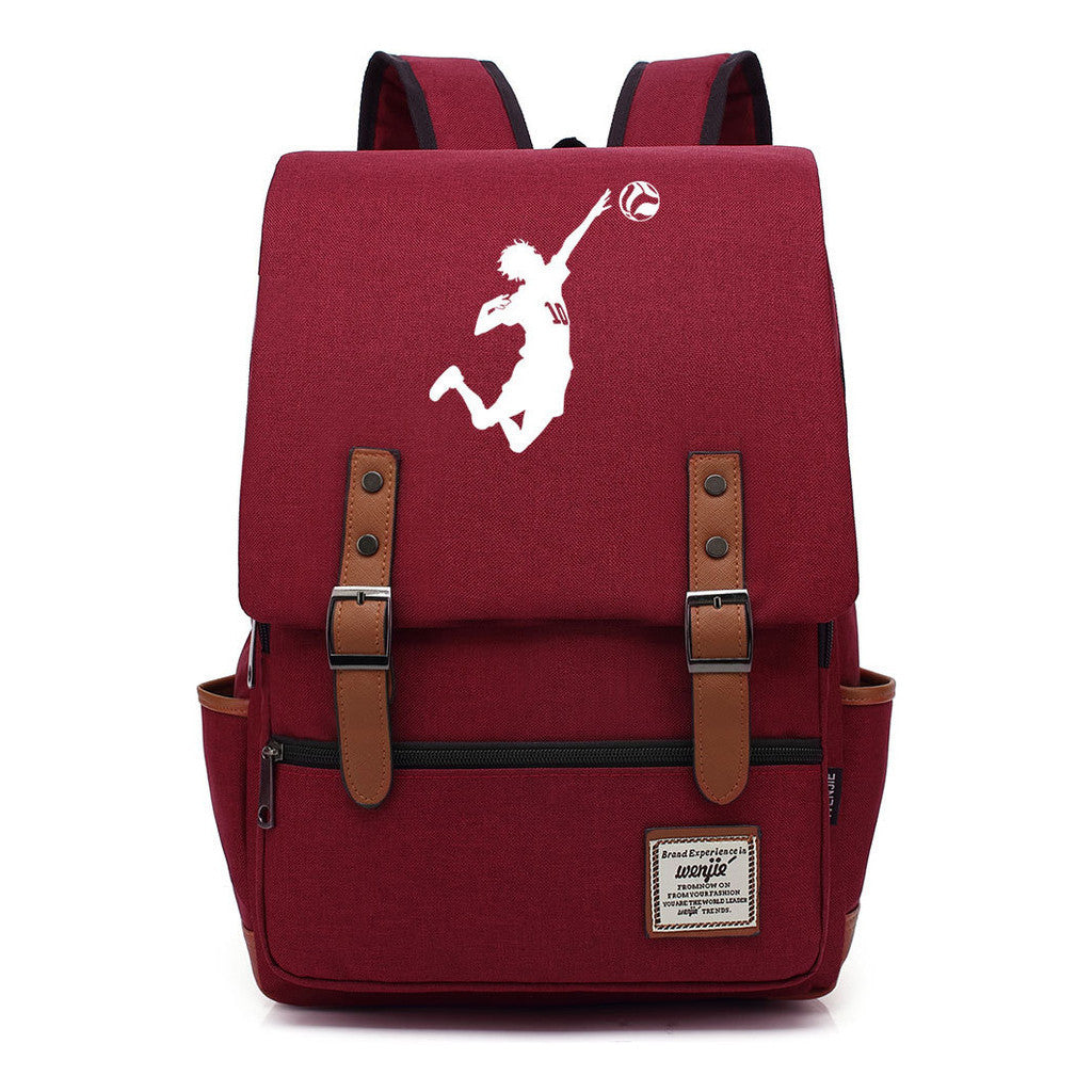 Volleyball Youth Printed Student School Bag Casual Belt Buckle Classic Backpack