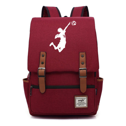 Volleyball Youth Printed Student School Bag Casual Belt Buckle Classic Backpack