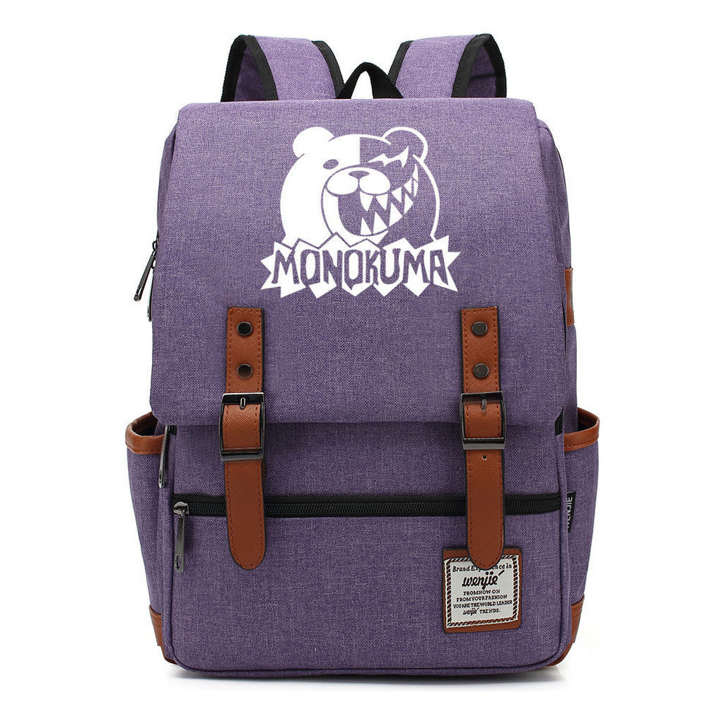 Printed Teenage Student Backpack For Men And Women With Casual Belt Buckle Classic Backpack