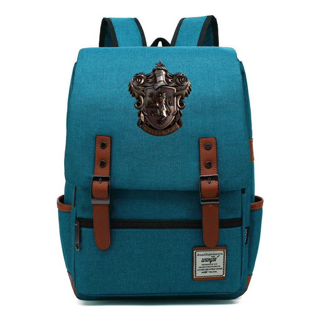 School Of Witchcraft And Wizardry Printed Youth Student Backpack For Men And Women, Casual Belt Buckle, Classic Backpack