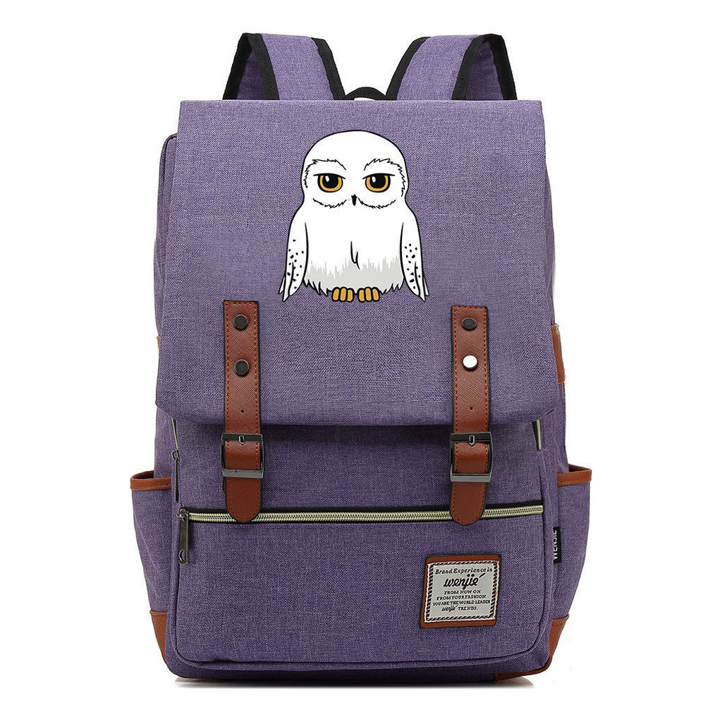 School Of Witchcraft And Wizardry Printed Student School Bag Casual Belt Buckle Classic Backpack