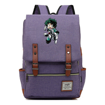 Anime My Heroes Academy Printed Youth Student Backpack Men's And Women's Leisure Belt Buckle Classic Backpack