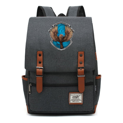 School Of Witchcraft And Wizardry Printed Youth Student Backpack For Men And Women, Casual Belt Buckle, Classic Backpack