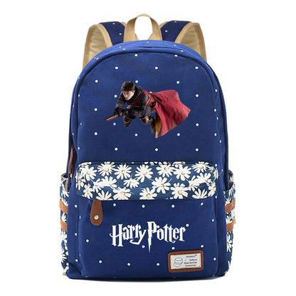 School Of Magic School Teen School Bag Floral Canvas Girl Backpack