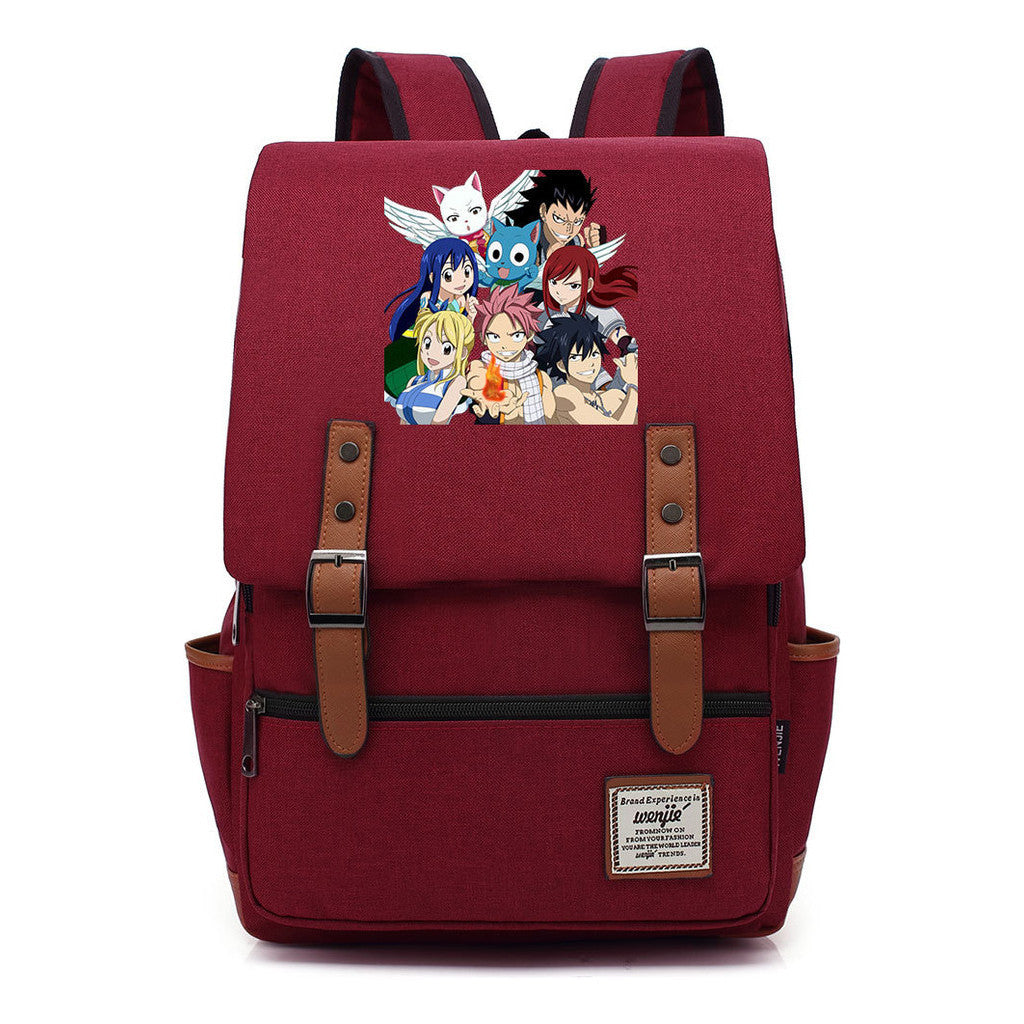 Printed Teenage Student Backpack For Men And Women With Casual Belt Buckle Classic Backpack 38*27*12.5cm