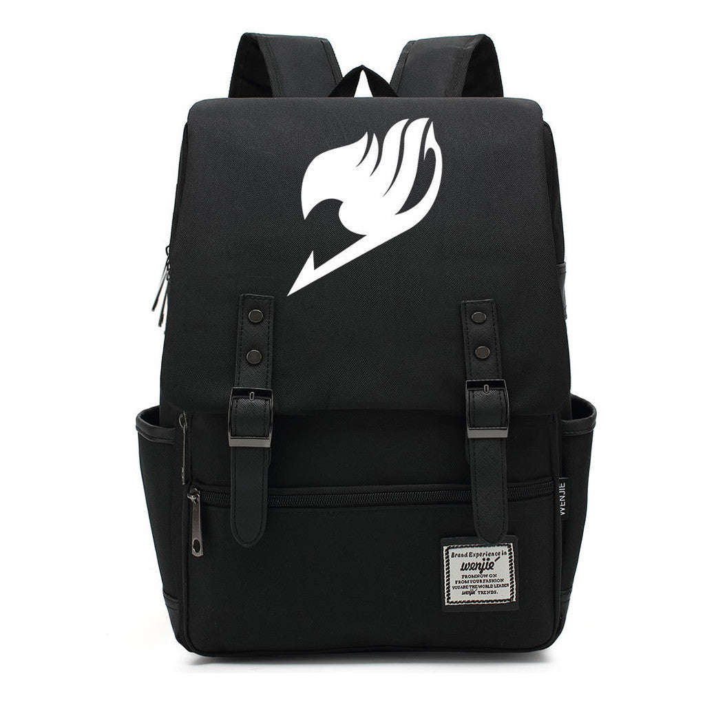 Printed Teenage Student Backpack For Men And Women With Casual Belt Buckle Classic Backpack