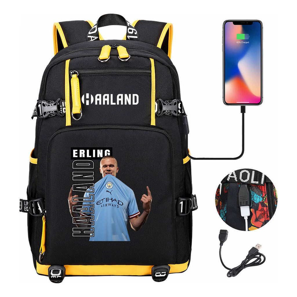 Basketball Star Harland Printed Youth Student Backpack With Large Capacity Leisure Travel Backpack