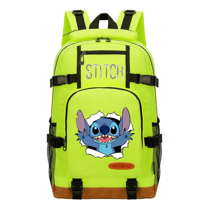 Interstellar Baby Stitch Printed Youth Student Backpack Boys and Girls Backpack
