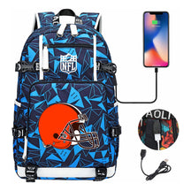 Rugby Team Printed Usb Youth Student Backpack, Leisure Travel Backpack