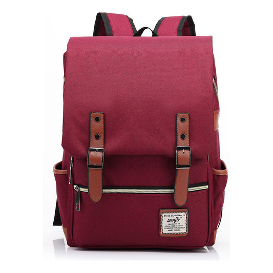 Printed Teenage Student Backpack For Men And Women With Casual Belt Buckle Classic Backpack