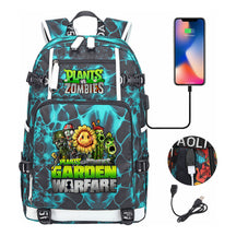 Plant Wars Usb Youth Student Backpack For Men And Women's Leisure Travel Backpack