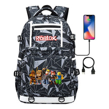 Roblox Game Printed Usb Youth Student Backpack For Men And Women's Leisure Travel Backpack