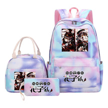 Ground Bound Youth Huazijun Student Girls School Bag Lunch Bag Three Piece Set Backpack Set