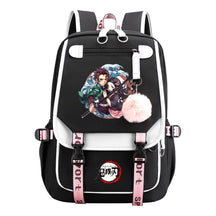 Comic Cartoon Fashion Usb Student Backpack Casual Woven Flap Backpack