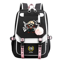 My Heroes Academy Usb Student Backpack, Casual Woven Strap Flip Back Backpack
