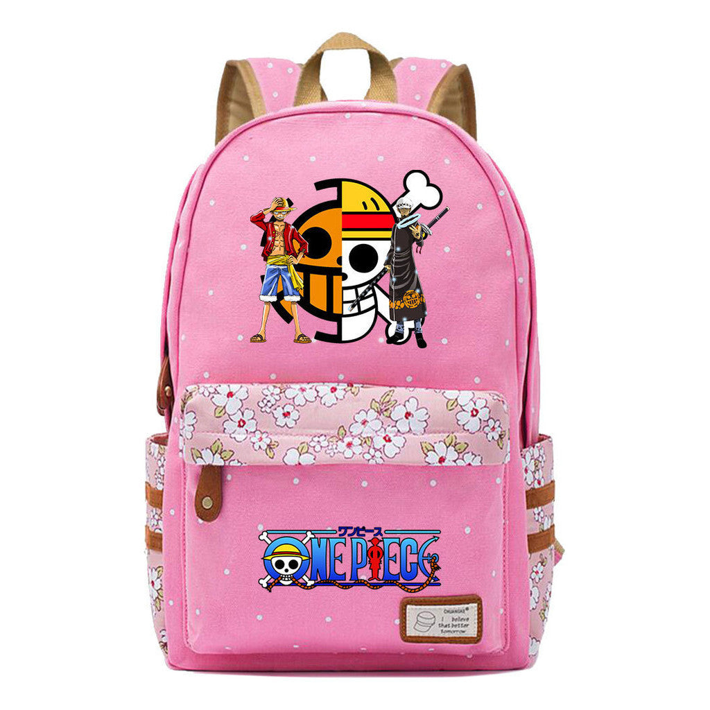 Anime Pirate Wang Lufei Printed Student School Bag Fragmented Flower Leisure Backpack