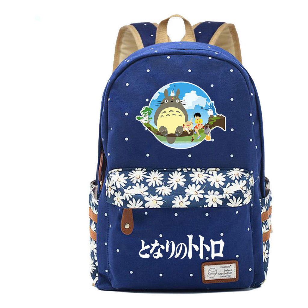 Printed Youth Student School Bag Fragmented Flower Leisure Backpack