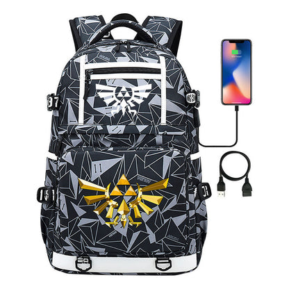 Legend Of Zelda Printed Usb Youth Student Backpack Men's And Women's Backpack Leisure Travel Bag