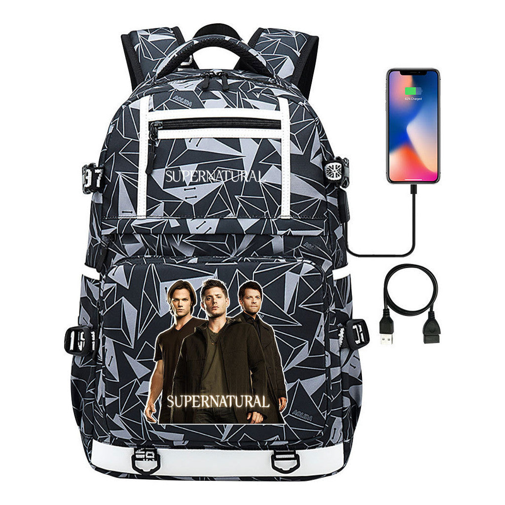 Evil Power Usb Youth Student School Bag Men's And Women's Backpack Leisure Travel Backpack