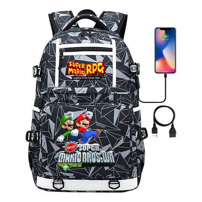 Super Mario Printed Backpack For Men And Women, Casual Travel Backpack