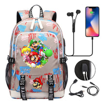 Super Mario Usb Youth School Bag Men's And Women's Leisure Sports Backpack