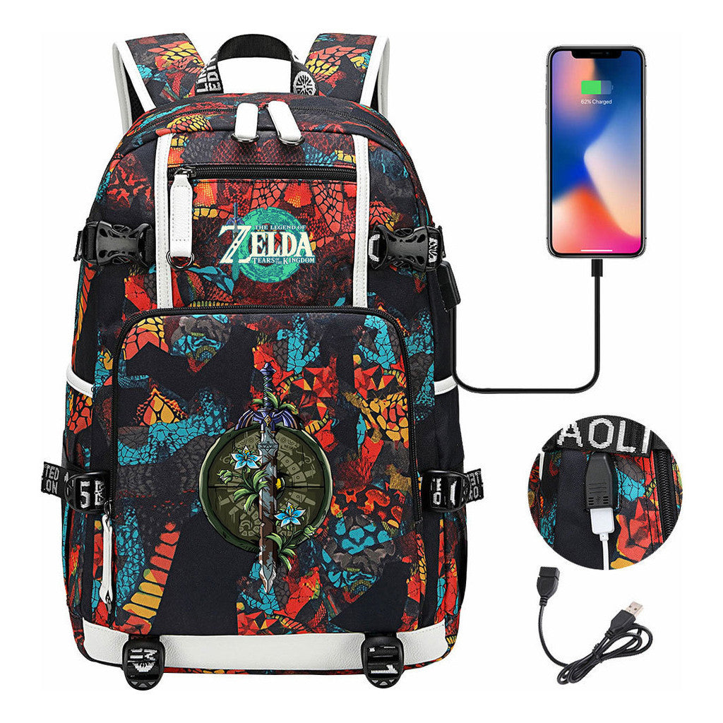 Printed Student Backpack For Men And Women With Large Capacity Leisure Travel Backpack