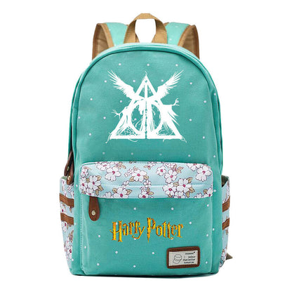 School Of Witchcraft And Wizardry Youth Student Backpack, Floral Canvas, Female Backpack