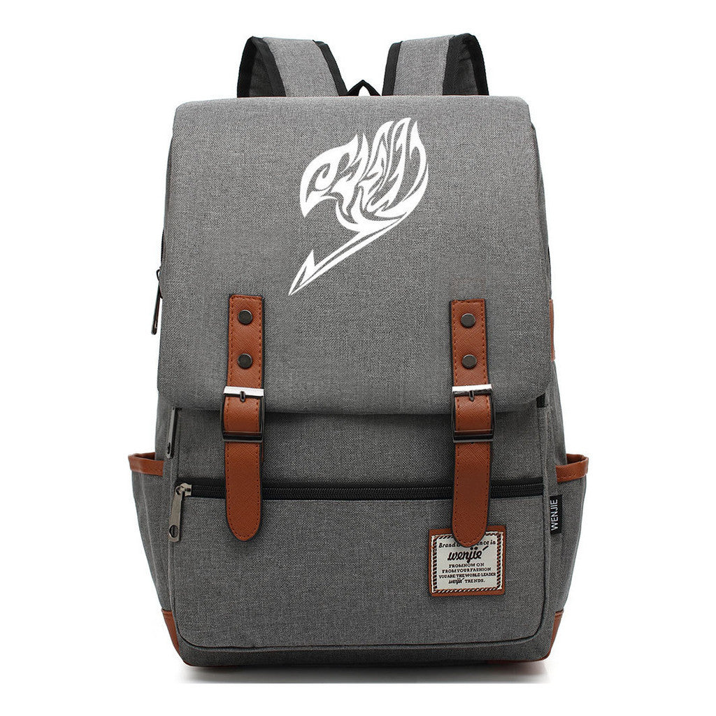 Comic Print Youth Student Backpack For Men And Women, Casual Belt Buckle, Classic Backpack