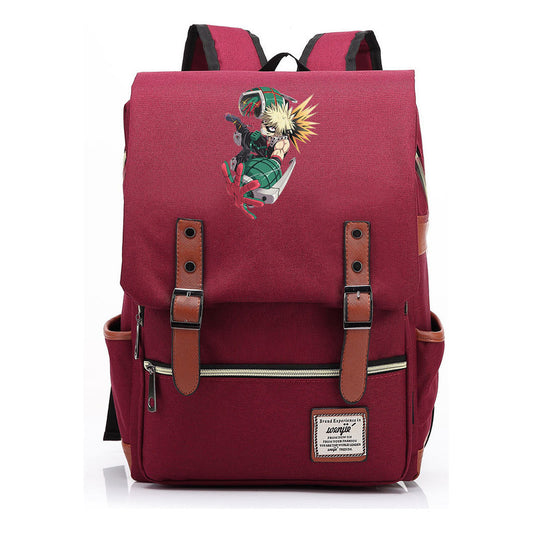 Anime My Heroes Academy Printed Youth School Bag For Men And Women Leisure Belt Buckle Classic Backpack