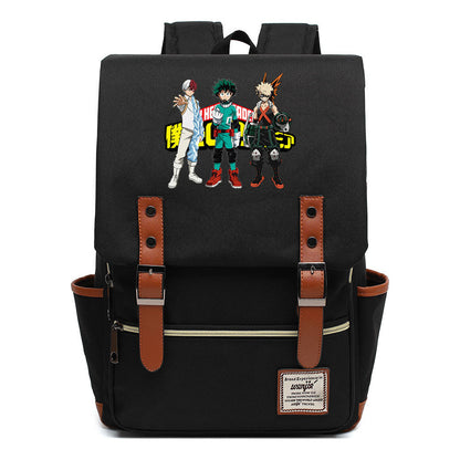 Animation My Hero College Prints Schoolbags For Young Students And Classic Backpacks With Belt Buckles For Men And Women.