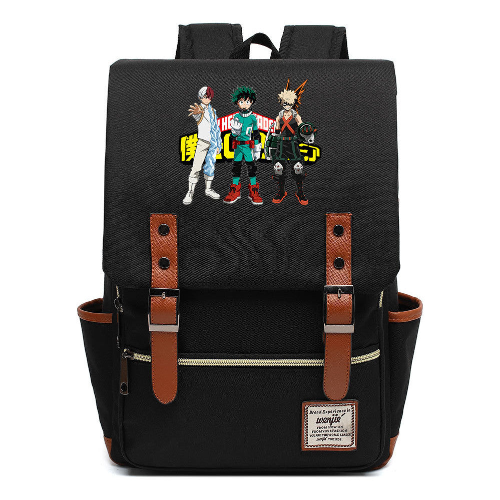Animation My Hero College Prints Schoolbags For Young Students And Classic Backpacks With Belt Buckles For Men And Women.