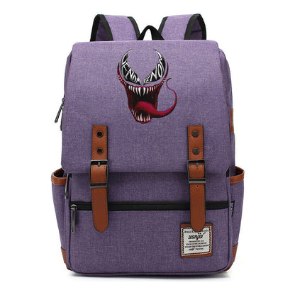 Printed Youth Student School Bag Casual Belt Buckle Classic Backpack