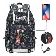 Cartoon Printed Usb Large Capacity Youth Student Backpack For Men And Women's Leisure Travel Backpack