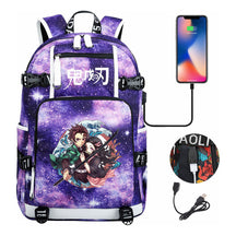 Cartoon Printed Usb Large Capacity Backpack For Men And Women's Leisure Travel Backpack