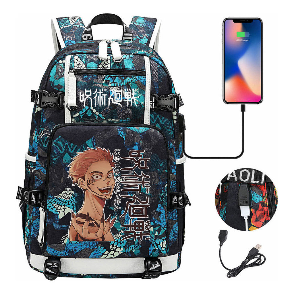 Printed Usb Youth Student Backpack For Men And Women's Leisure Large Capacity Travel Backpack