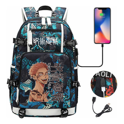 Printed Usb Youth Student Backpack For Men And Women's Leisure Large Capacity Travel Backpack