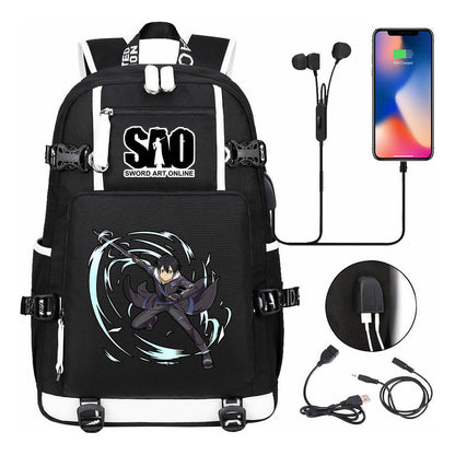 Sword God Domain Usb Youth Student Backpack For Men And Women's Leisure Travel Backpack