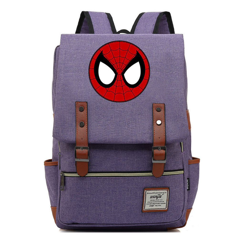 Superhero Printed Youth Student Backpack, Classic Backpack For Men And Women