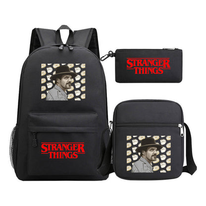 Strange Story Starry Sky Printed Youth Student Backpack 3-piece Set For Men And Women, Backpack Set