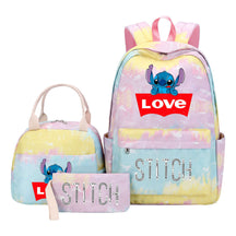 Interstellar Baby Stitch Student Girls School Bag Lunch Bag Three Piece Set Backpack Cover