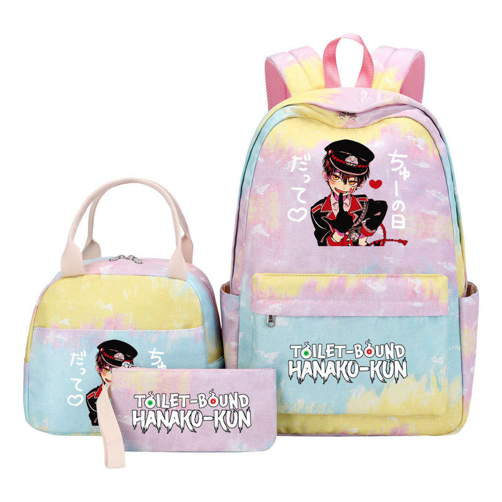 Student Girl Backpack Lunch Bag Three Piece Set Backpack Set