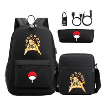 Naruto Usb Password Lock Year Student School Bag Three Piece Set Backpack Set