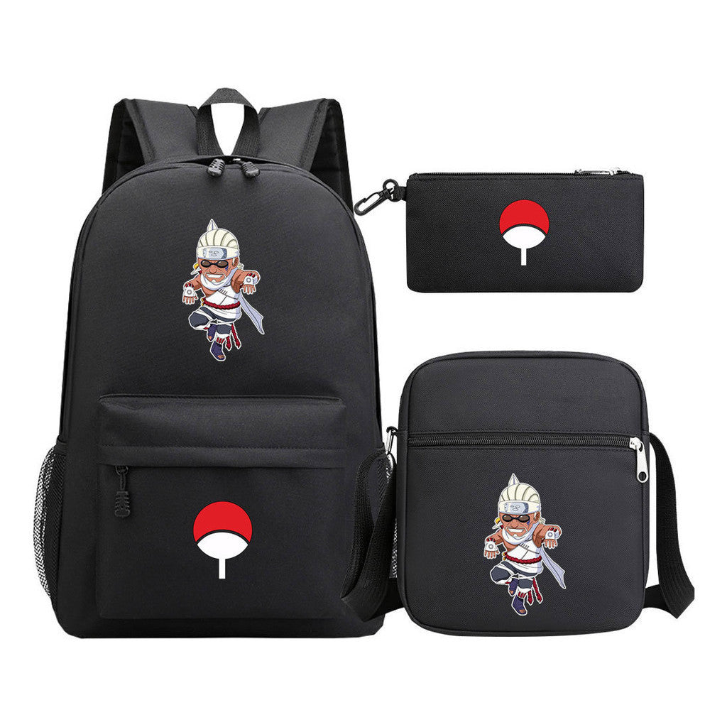 Anime Naruto Starry Sky Youth School Bag Three Piece Set For Men And Women Backpack Set