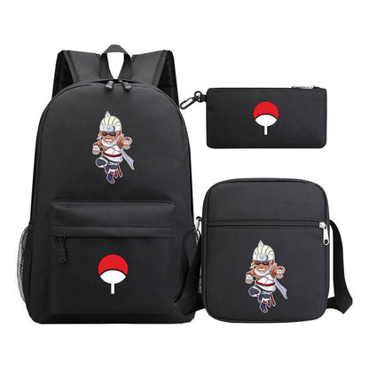 Anime Naruto Starry Sky Youth School Bag Three Piece Set For Men And Women Backpack Set
