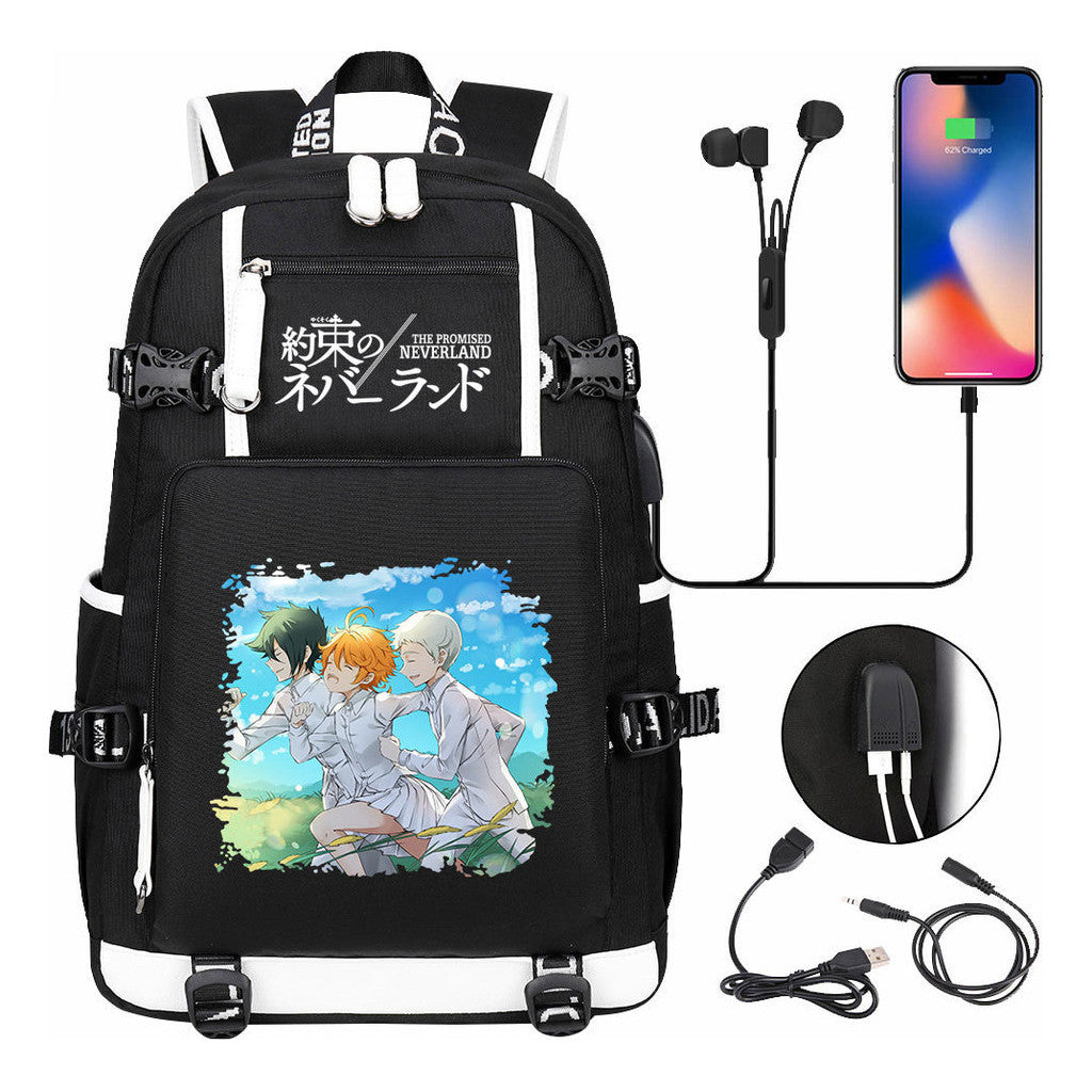 Promised Dream Island Usb Large Capacity Youth Student Backpack For Boys And Girls Leisure Travel Backpack