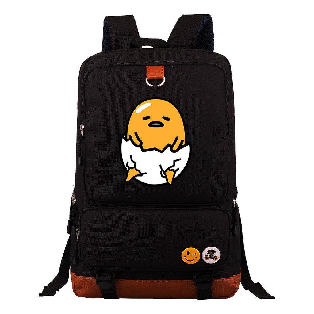 Cartoon Anime Lazy Egg Youth Student Backpack With Large Capacity Travel Bag For Boys And Girls Backpack
