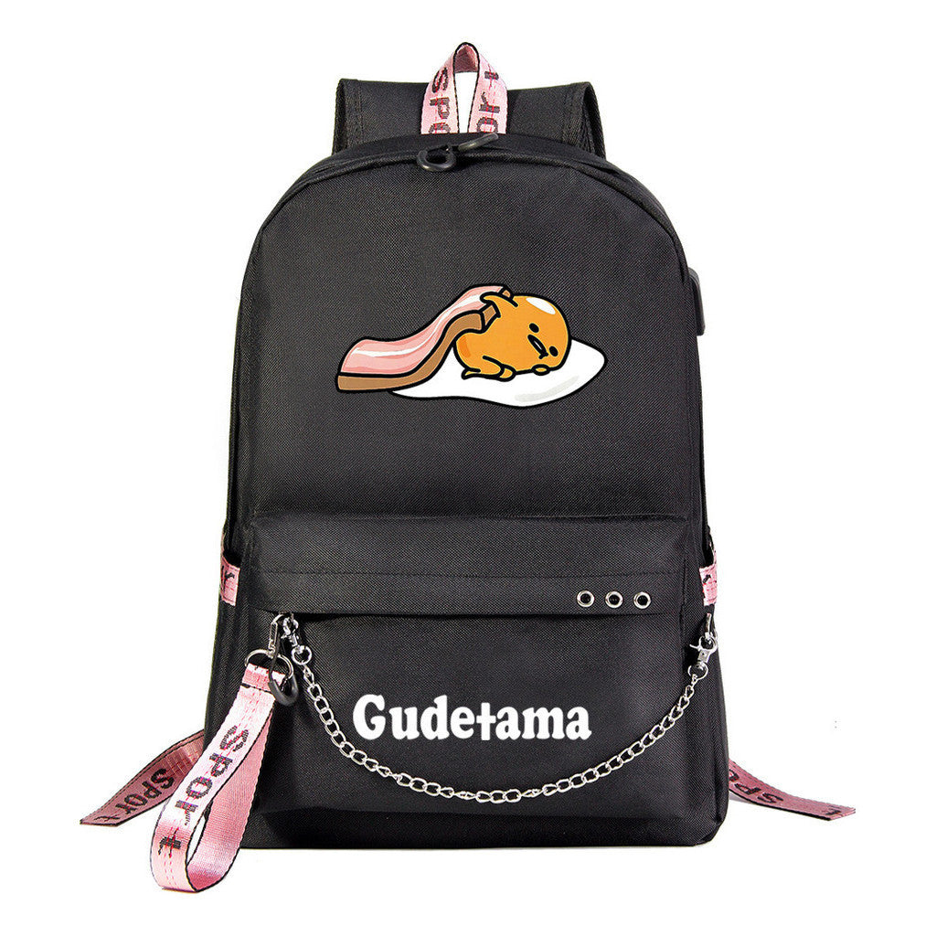 Lazy Egg Usb Youth Student Backpack For Boys And Girls Leisure Travel Backpack