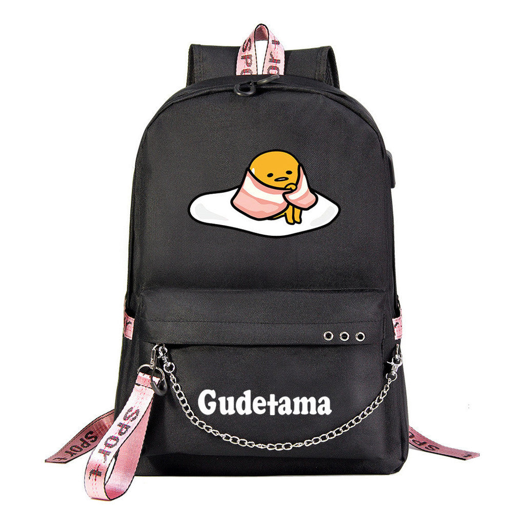 Lazy Egg Usb Youth Student Backpack For Boys And Girls Leisure Travel Backpack