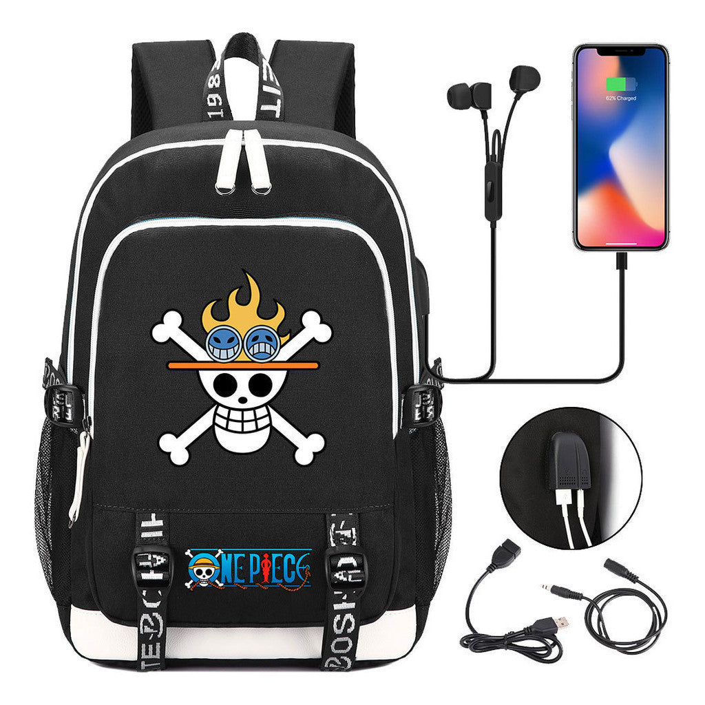 Anime Pirate Wang Lufei Youth Student School Bag Usb Men's And Women's Leisure Backpack